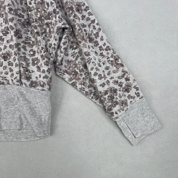 Athleta Track Suit Set Womens Large Gray Leopard Balance Hoodie Jacket Jogger - Picture 3 of 16
